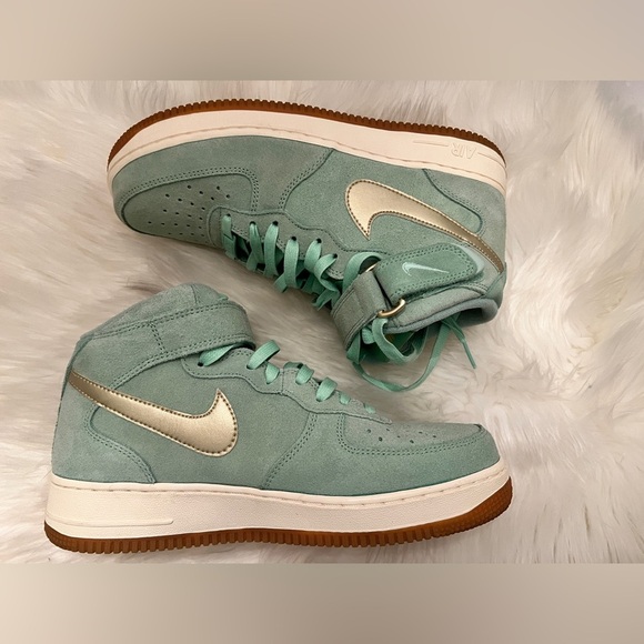 Nike Mint Green Air Force 1 07 Mid Season Size 9.5 - Picture 8 of 14